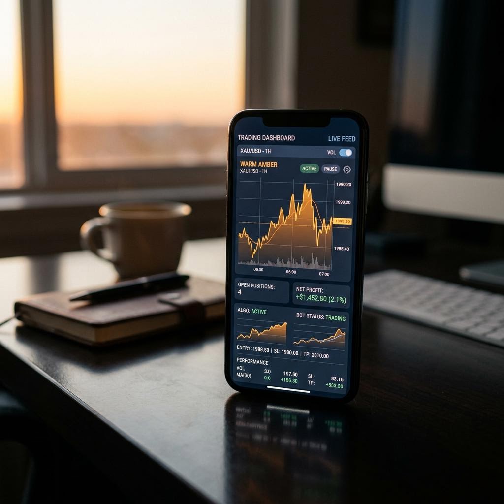 Piattaforma di trading crypto AI Venarolu Zeyavar su smartphone